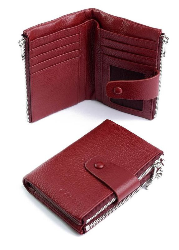 Жіночий шкіряний гаманець червоний No Brand (292920424)