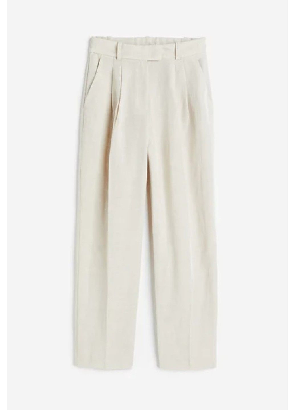 Женские зауженные брюки из льняной смеси Н&М (57026) XS Светло-бежевые H&M (292674281)