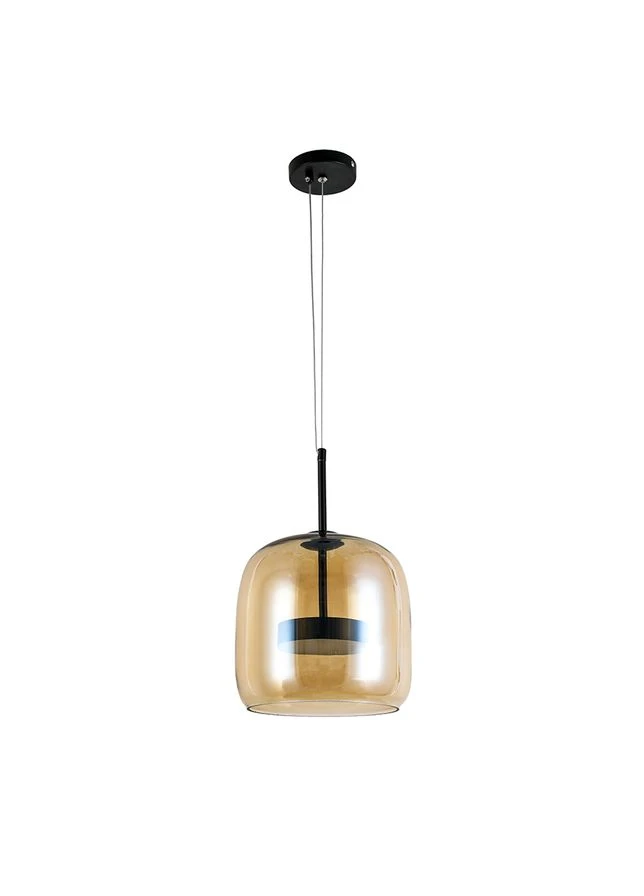 Светильник подвесной светодиодный LED 909XL157-1 LED (220) BK+AM черный, плафон янтарный Levistella (379915171)