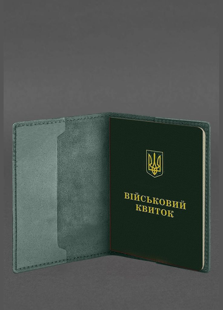 Кожаная обложка для военного билета 7.3 зеленая Crazy Horse (A-028312) BlankNote (328961646)