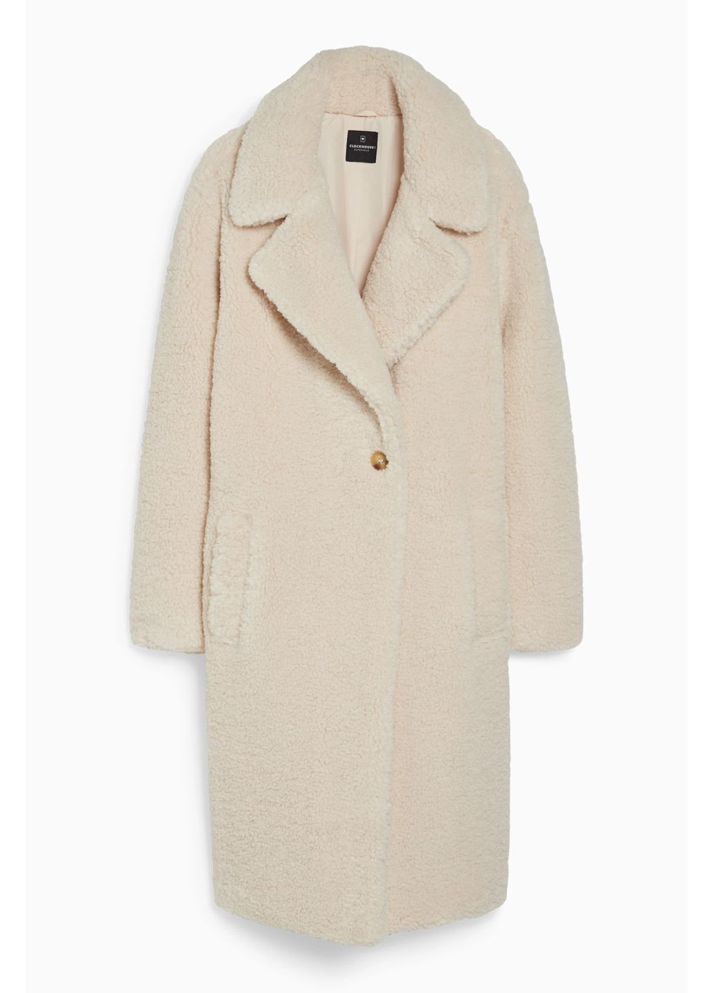 Бежевое демисезонное Пальто тедди C&A