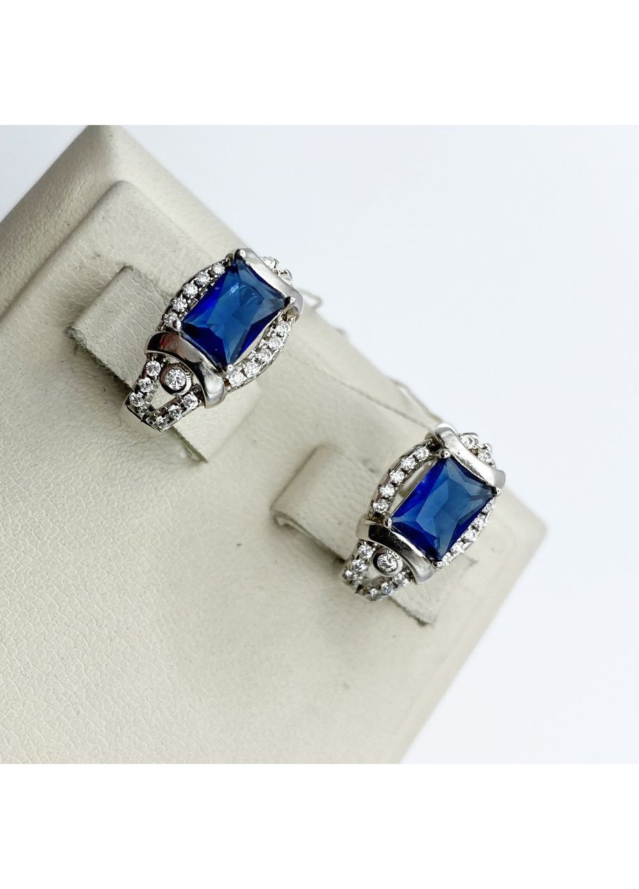 Серьги серебряные с сапфиром 4,64 г No Brand (369737297)