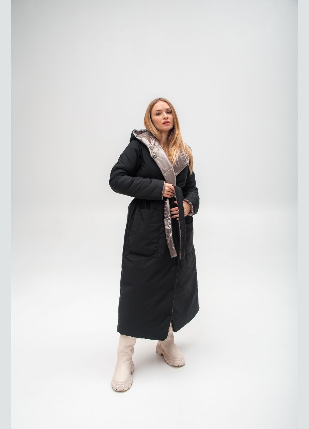 Чорне зимнє Пальто Чорний Зима Повсякденний Alberto Bini