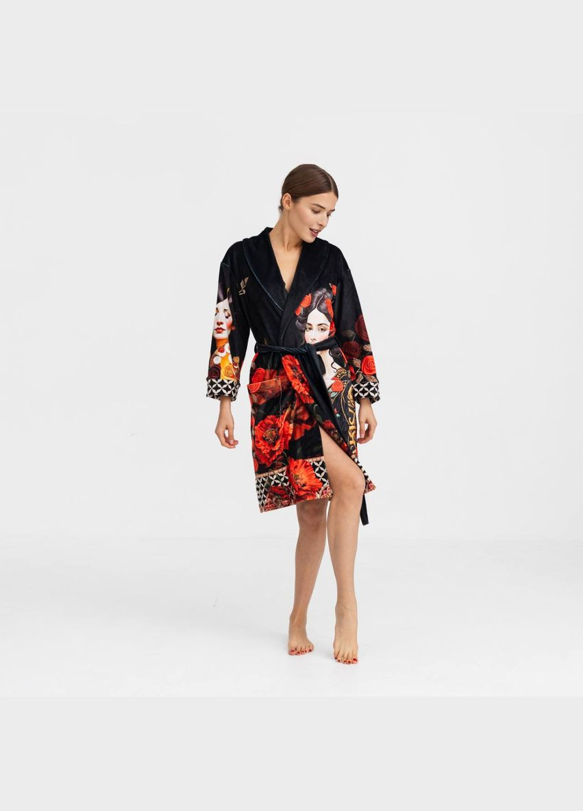 Халат жіночий з плюшевого велюру ексклюзивний Rose 18316 2XL-3XL FlexDress (336767052)