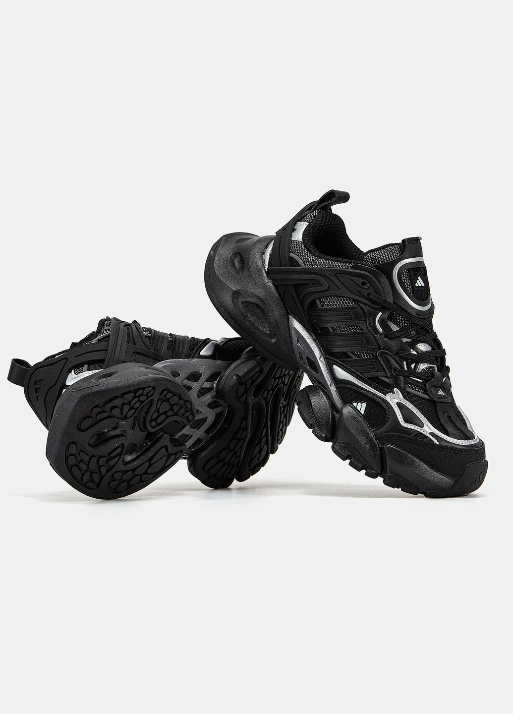 Кроссовки женские и мужские Adidas Vento XLG Deluxe Black | Адидас Венто черные No Brand чёрные демисезоны (334000613)