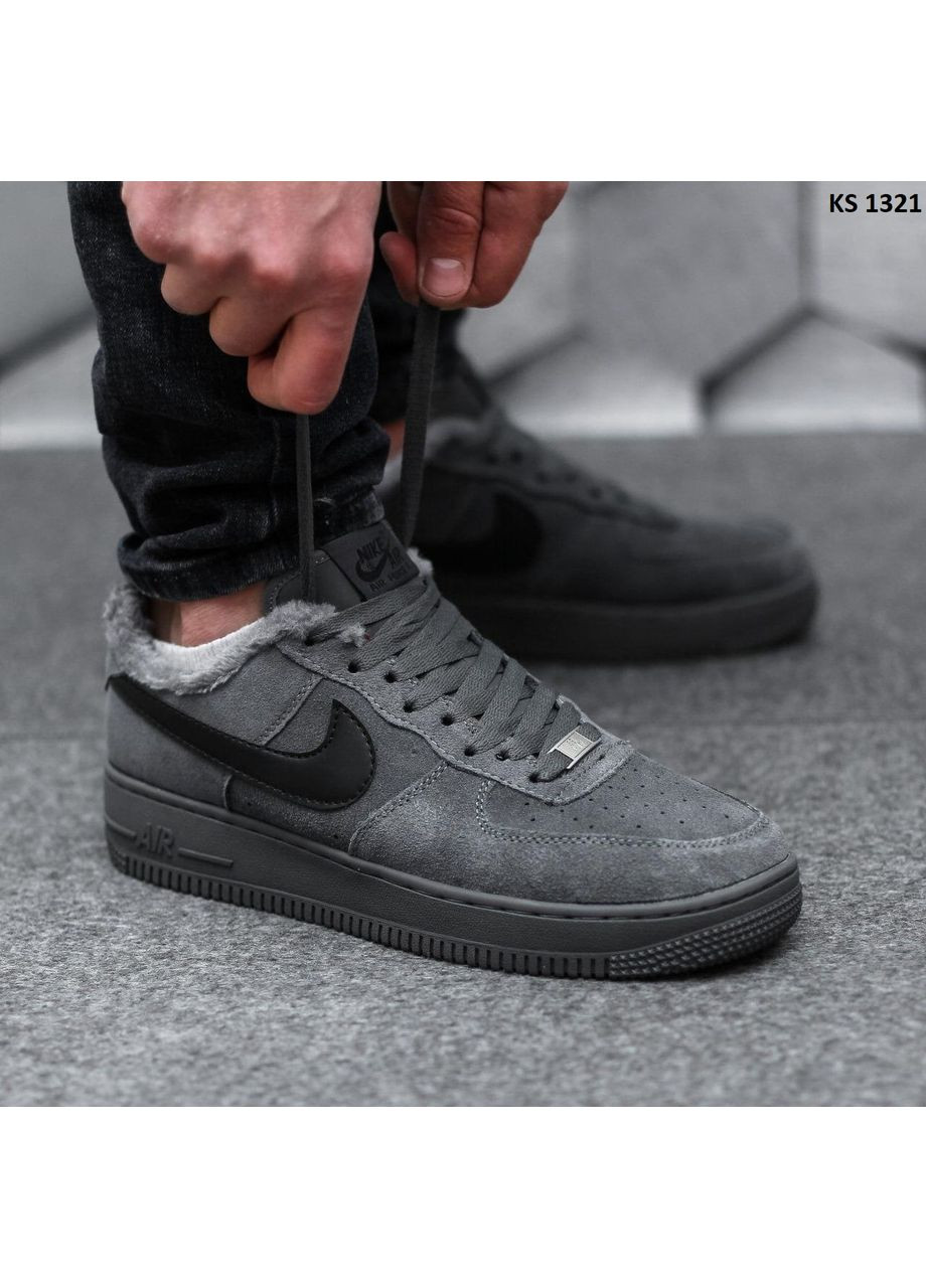КРОССОВКИ ЖЕНСКИЕ NIKE AIR FORCE 1 07 MID LV8 GRAY НАЙК АИР ФОРС 1 ПРЕМИУМ No Brand серые демисезоны (367175442)