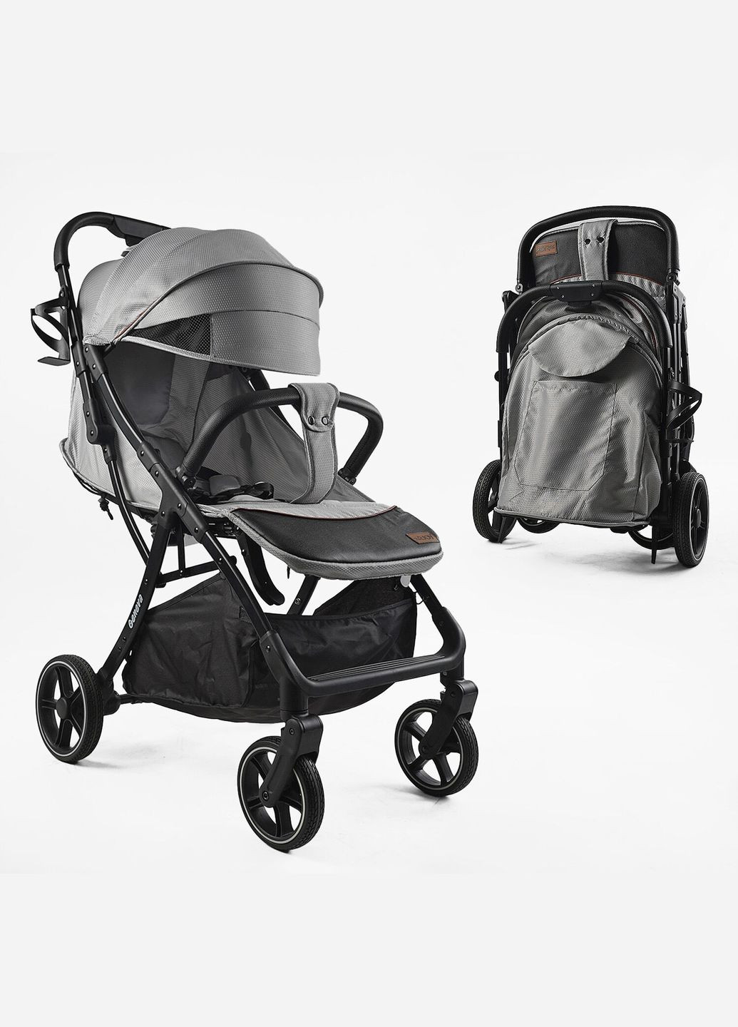 Прогулянковий візочок дитячий Geneva GN-493 алюмінієва рама телескопічна ручка. Grey (176355) Joy (340909421)