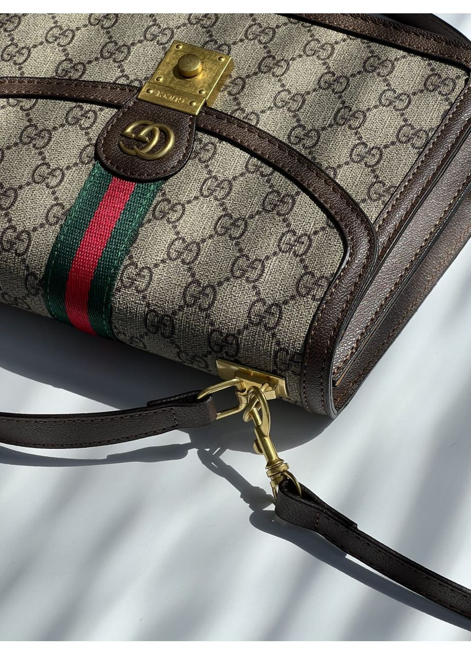 Сумка Gucci Ophidia Small Top Handle Bag коричнево-серый No Brand (367829066)