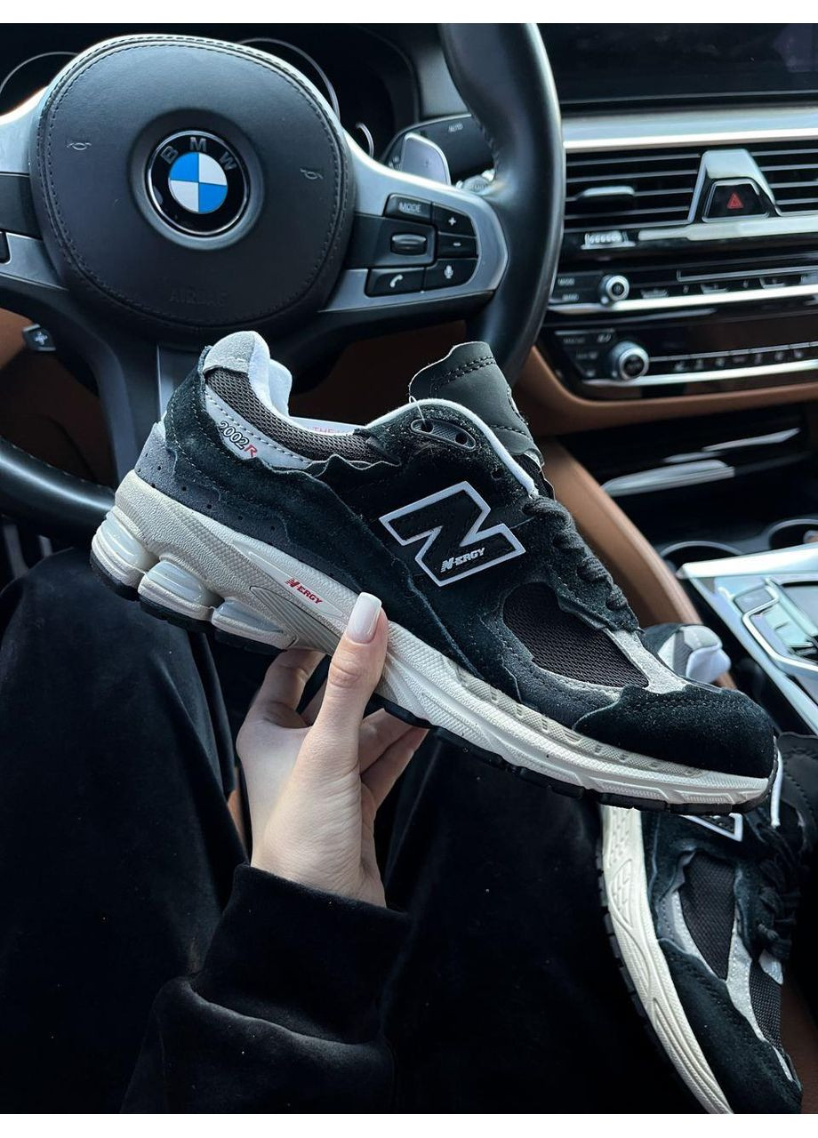 Черные демисезонные кроссовки мужские new balance 2002r black white v2 нью беланс 2002r No Brand