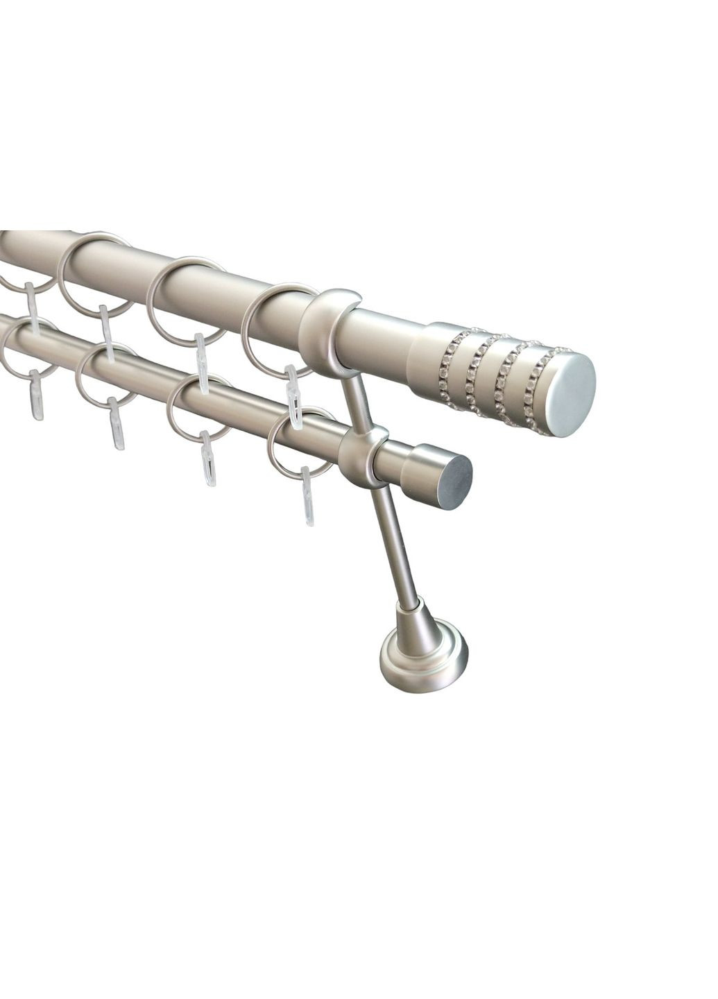 Карниз для штор Барамелла металевий дворядний гладка труба кільце металеве Сатин 25\19 мм 300см ORVIT (299334951)