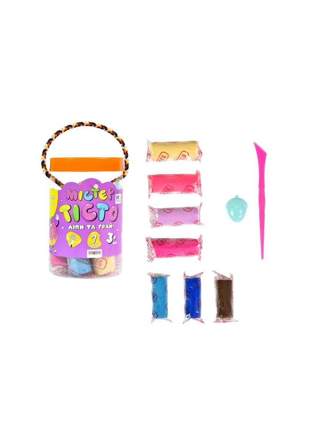 Набор для лепки тесто "Мистер тесто" 7 цветов 71806 Strateg (357221955)