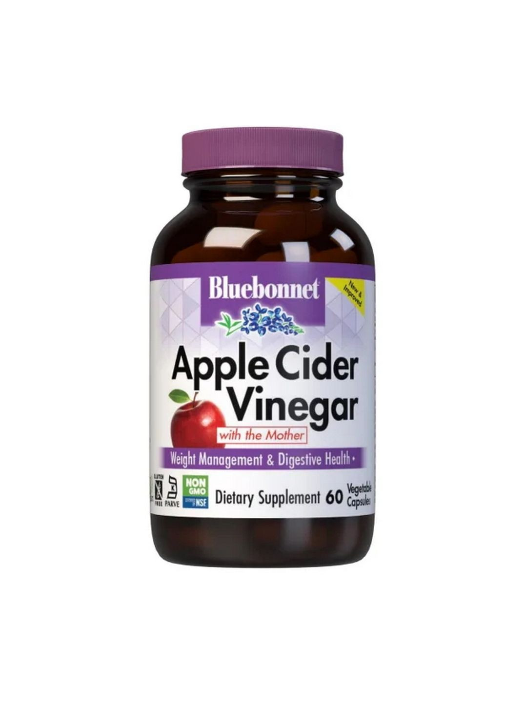 Натуральна добавка Apple Cider Vinegar, 60 вегакапсул Bluebonnet Nutrition (294929820)