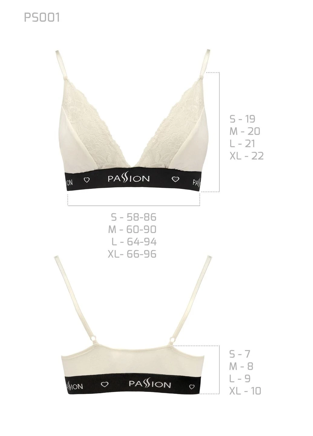 Білий демісезонний еластичний топ з мереживом ps001 top ecru, size Passion