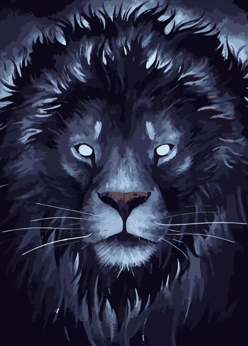 Картина за номерами ПРЕМІУМ Темний лев розміром 40х50 см (DY196) Strateg (305742230)