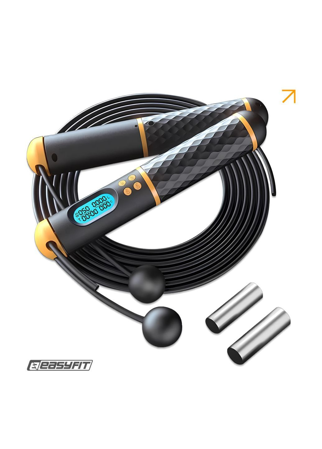 Розумна скакалка SmartRope 3 м з утяжнювачами (бездротова) EasyFit (367179195)