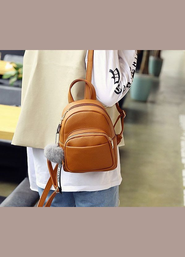 Жіночий маленький рюкзак екошкіра Коричневий No Brand (334730596)