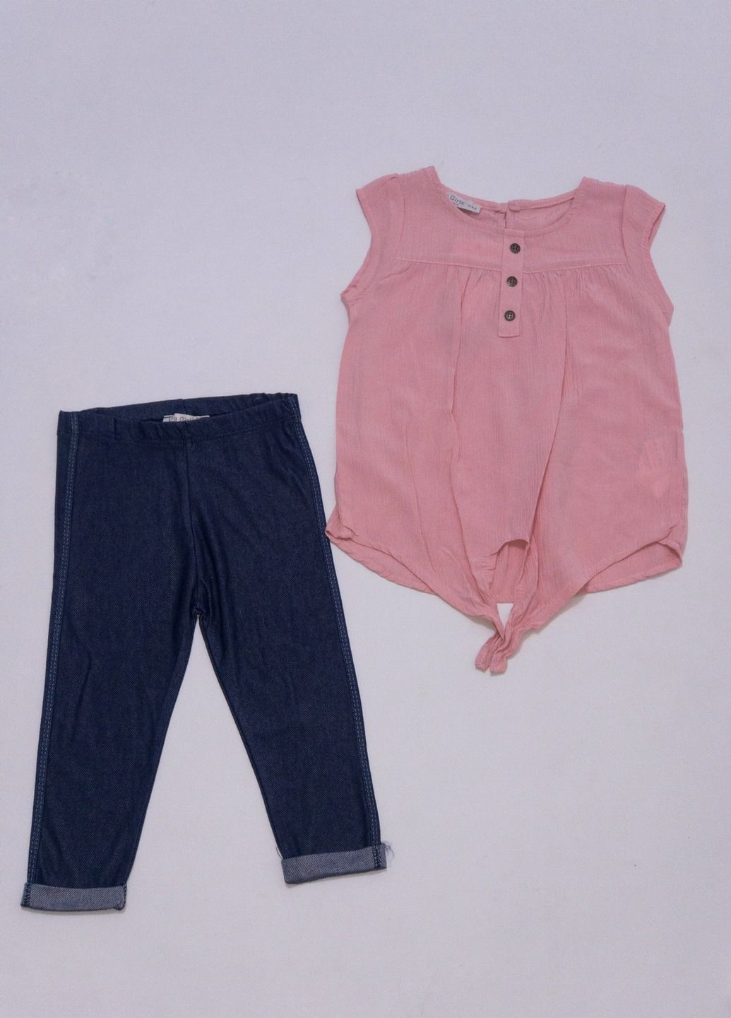Розовый комплект для девочки (блуза, бриджи) Turkey