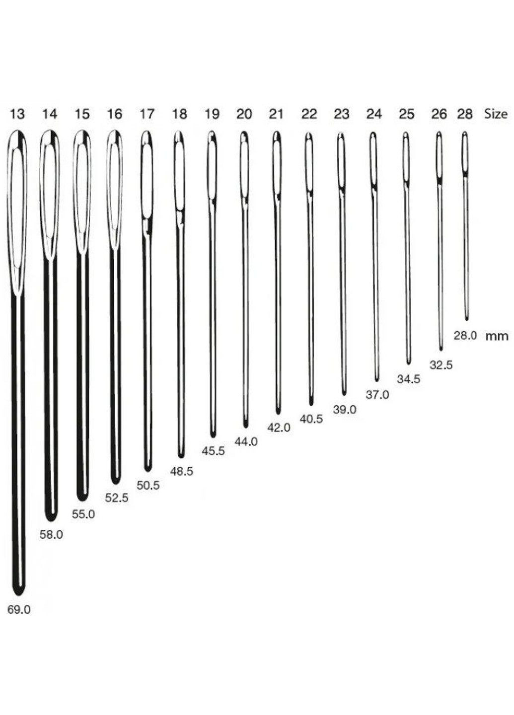 Голки гобеленові вишивальна №24 (6 шт) Pony (Індія) вишивка бісером, нитками, стрічками, гладдю No Brand (334342995)
