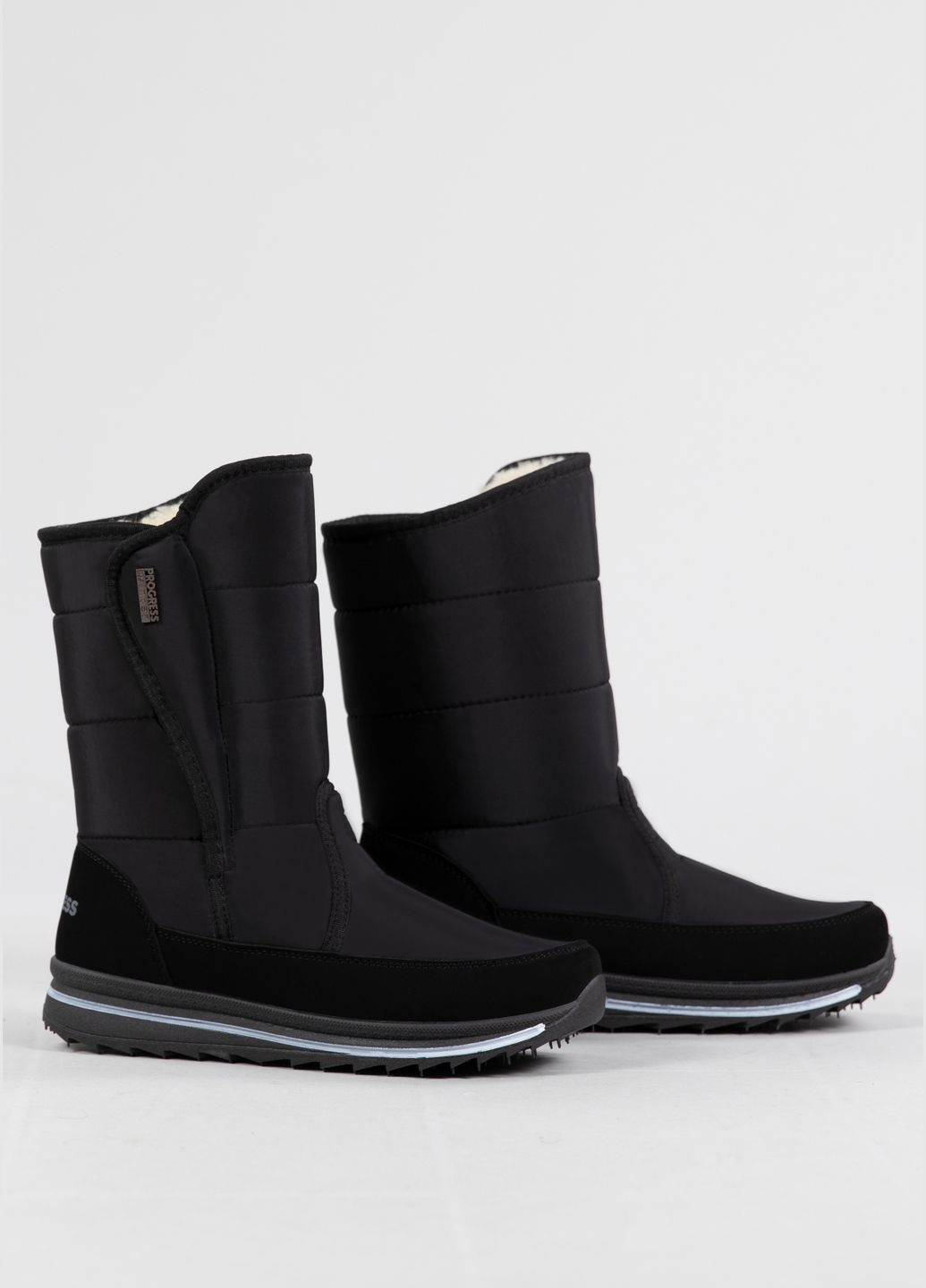 Дутики жіночі з хутром на липучку чорні (3104) Progress (312324377)