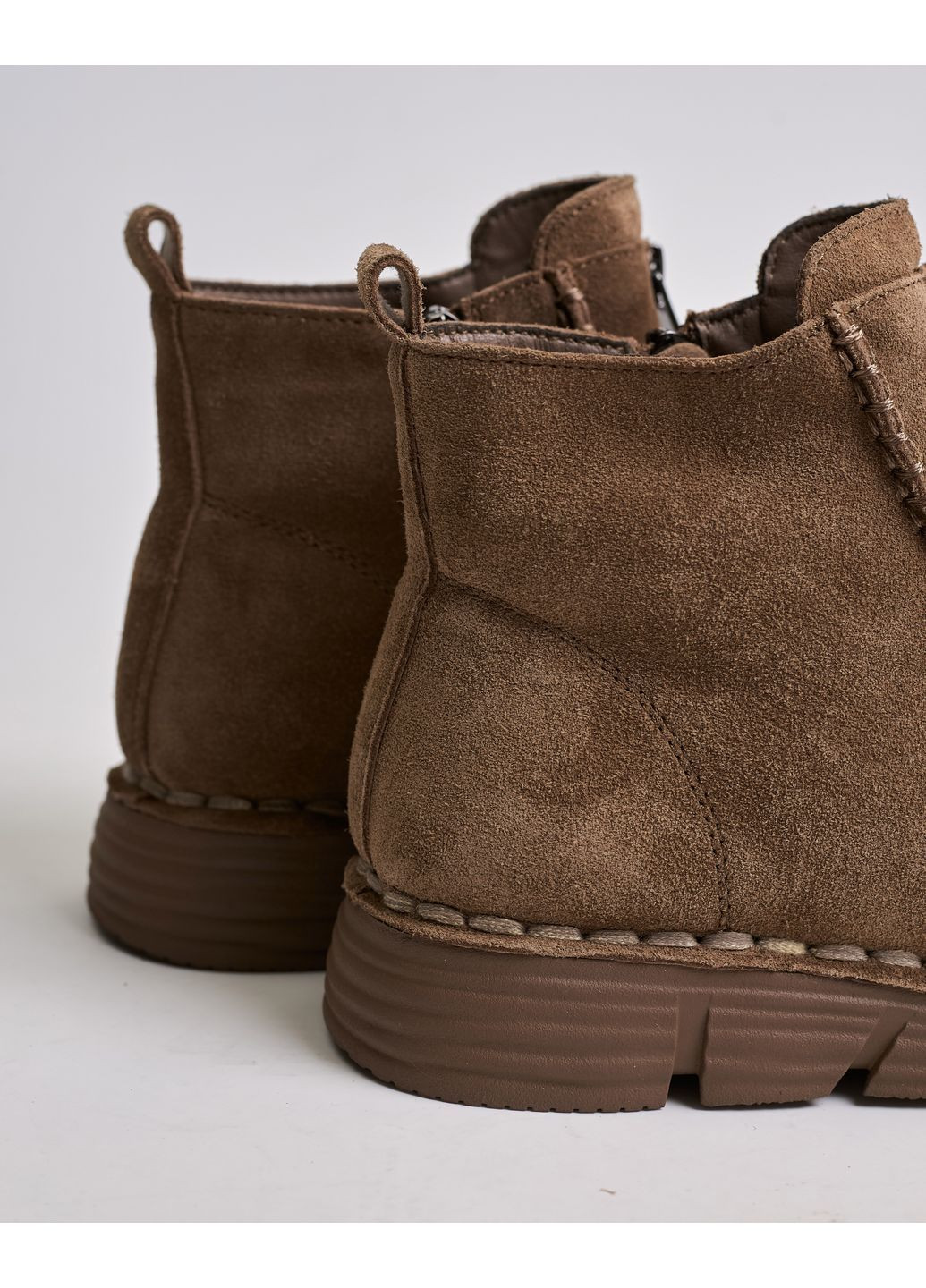 Зимние ботинки зимние замша шерсть ALLSY с молнией из натуральной замши