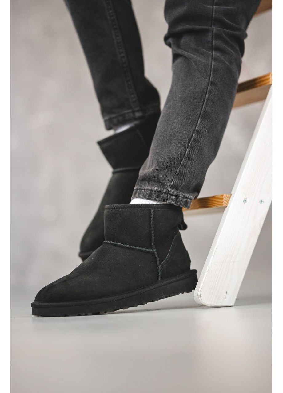Женские Угги UGG Mini Black (Замша) (366320841)