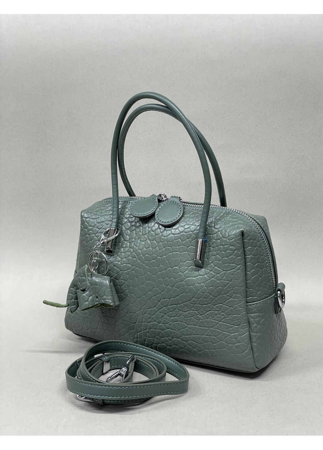 Шкіряна сумка жіноча, середня, з ручкою, кросбоді, натуральна шкіра, з тисненням Genuine Leather Кросбоді (361376971)