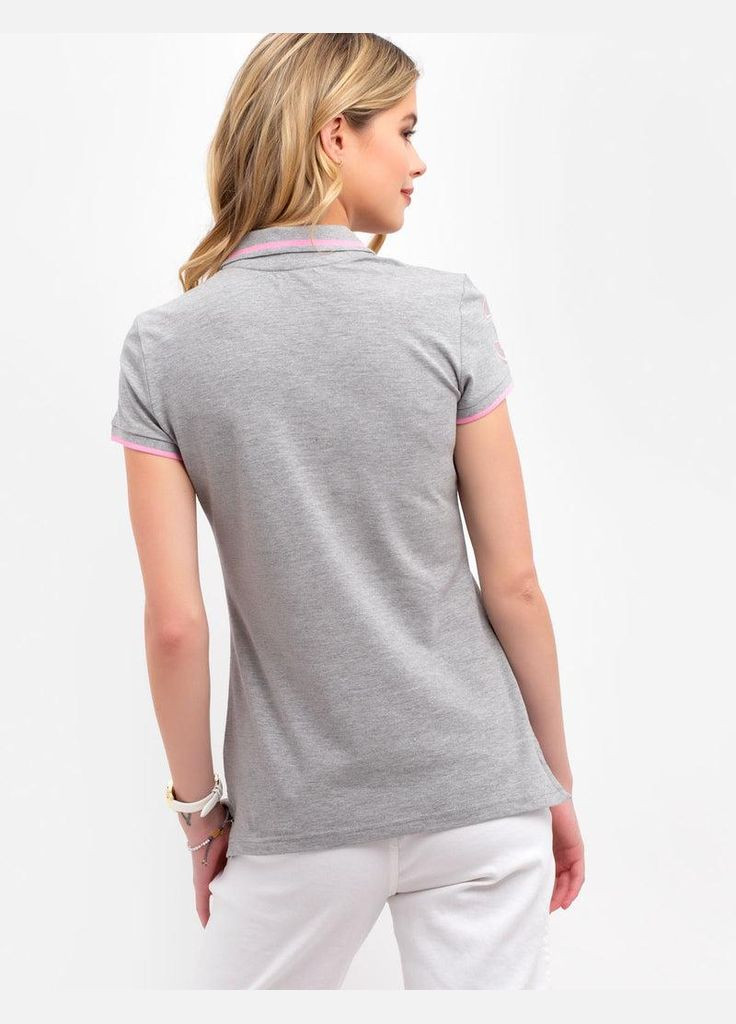 Жіноча футболка поло MULTI TONAL BIG LOGO POLO XS сіра U.S. Polo Assn. (286761226)