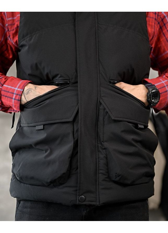 Стильная мужская жилетка плащевка черная Freedom (354808458)