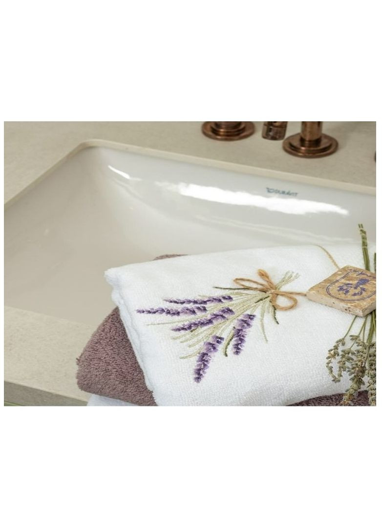 Рушник махровий Lavendier для ванної 50х80 см білий з вишивкою TC303375828 TURComFor білий