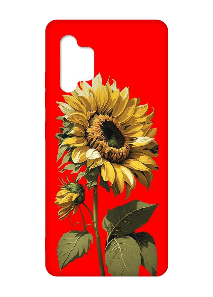 Матовий червоний чохол на Samsung Galaxy A32:: Соняшник (принт 274) Creative (360702277)