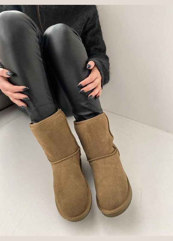 Угги натуральная замша хаки, зимние угги, зимние сапоги, сапожки ITTS (302388759)