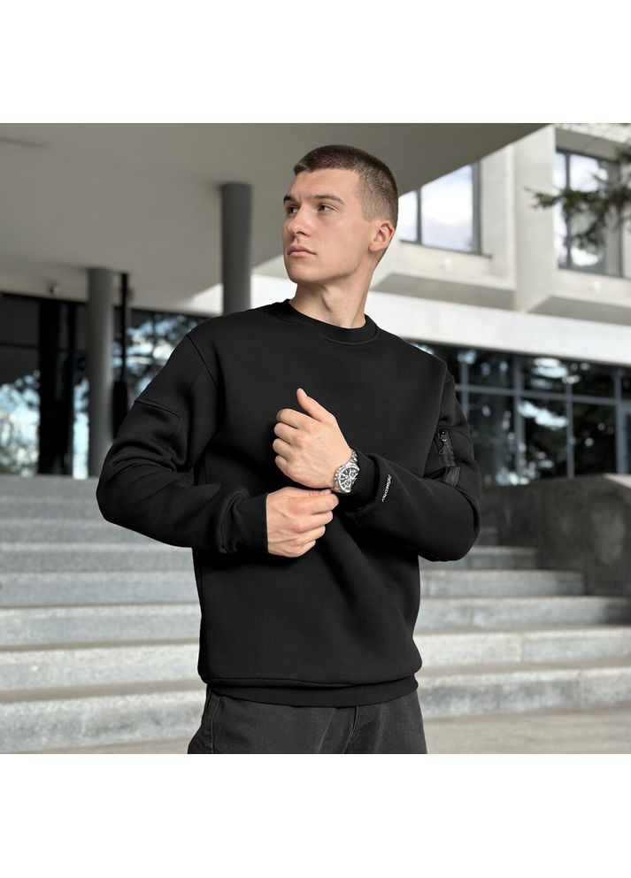 Чорний світшот apex чорний Pobedov однотонний без декору (284119291)