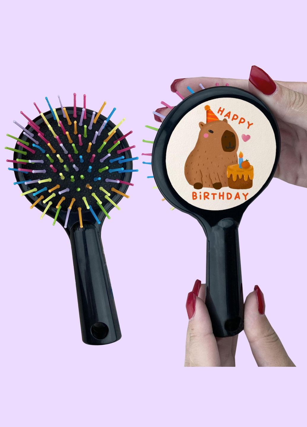 Гребінець для волосся День народження (Happy birthday) #010 Чорний No Brand (315044412)