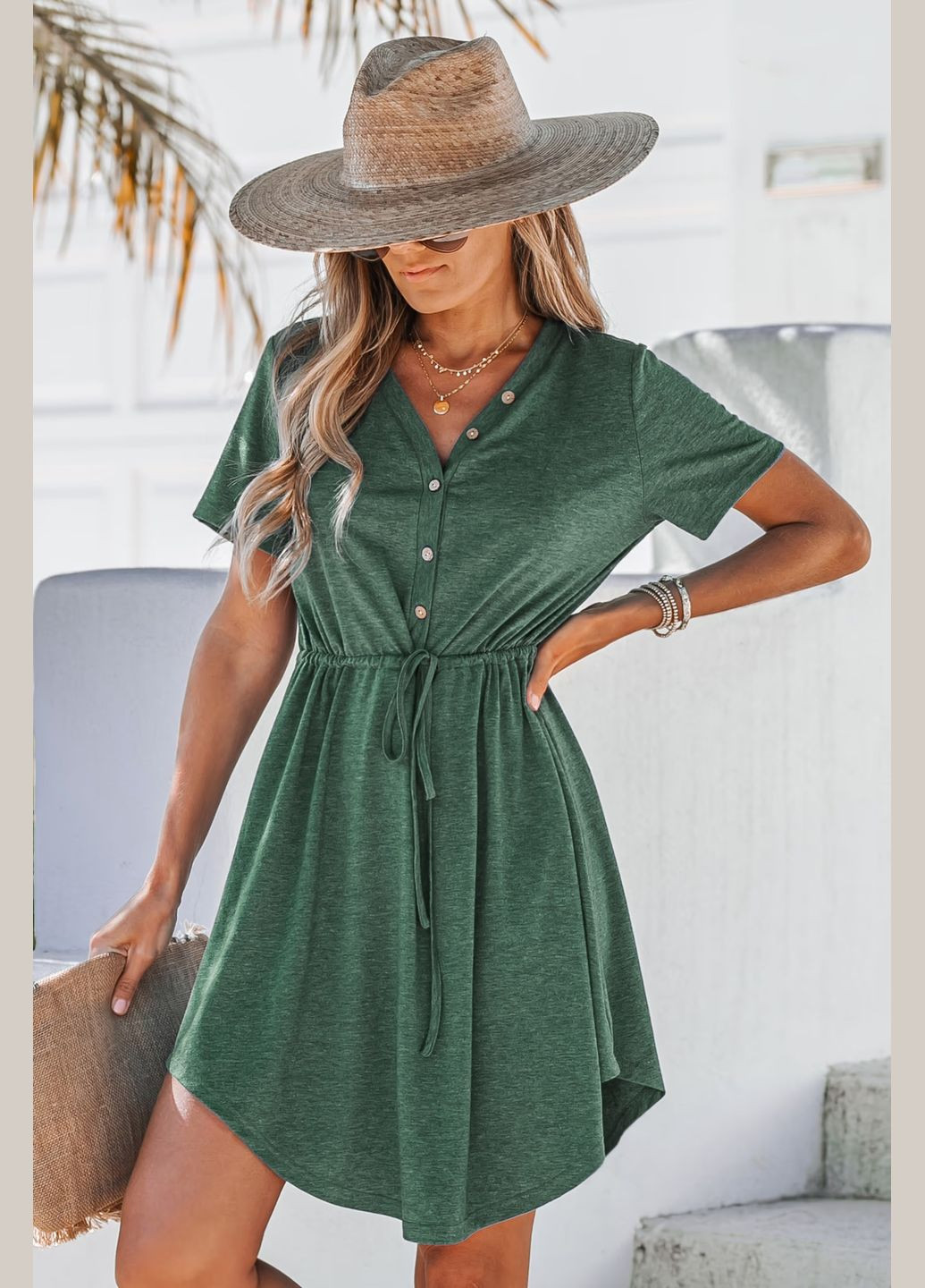 Зелена повсякденний плаття, сукня CUPSHE меланжева