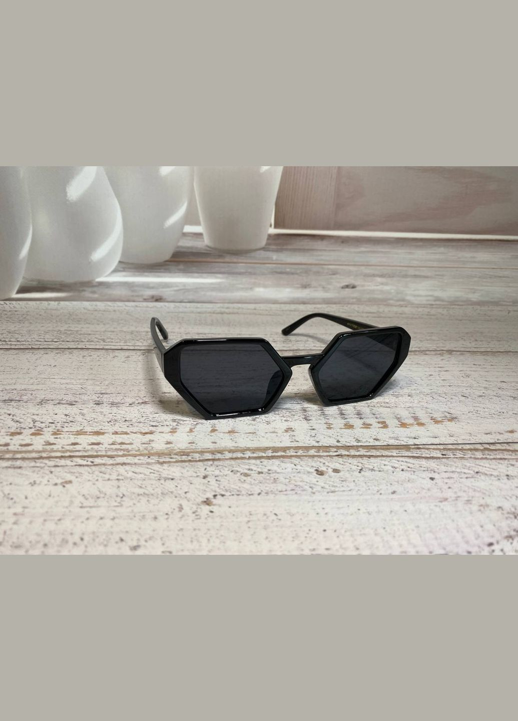 Окуляри жіночі сонцезахисні чорного кольору кошаче око з вуглами LIGHT (315889505)