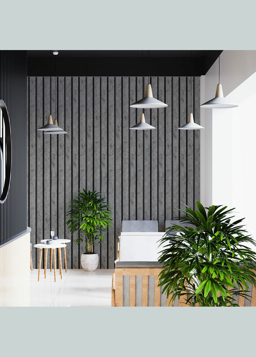 Рейка декоративная PS 2900х120х12мм Бетон с золотыми вкраплениями SW-00001752 Sticker Wall (315790777)