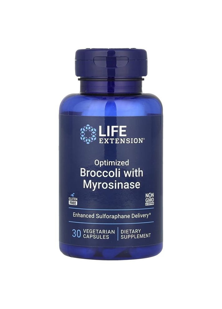 Экстракт семян брокколи и мирозиназа Optimized Broccoli and Myrosinase, 30 вегакапсул Life Extension (334708018)