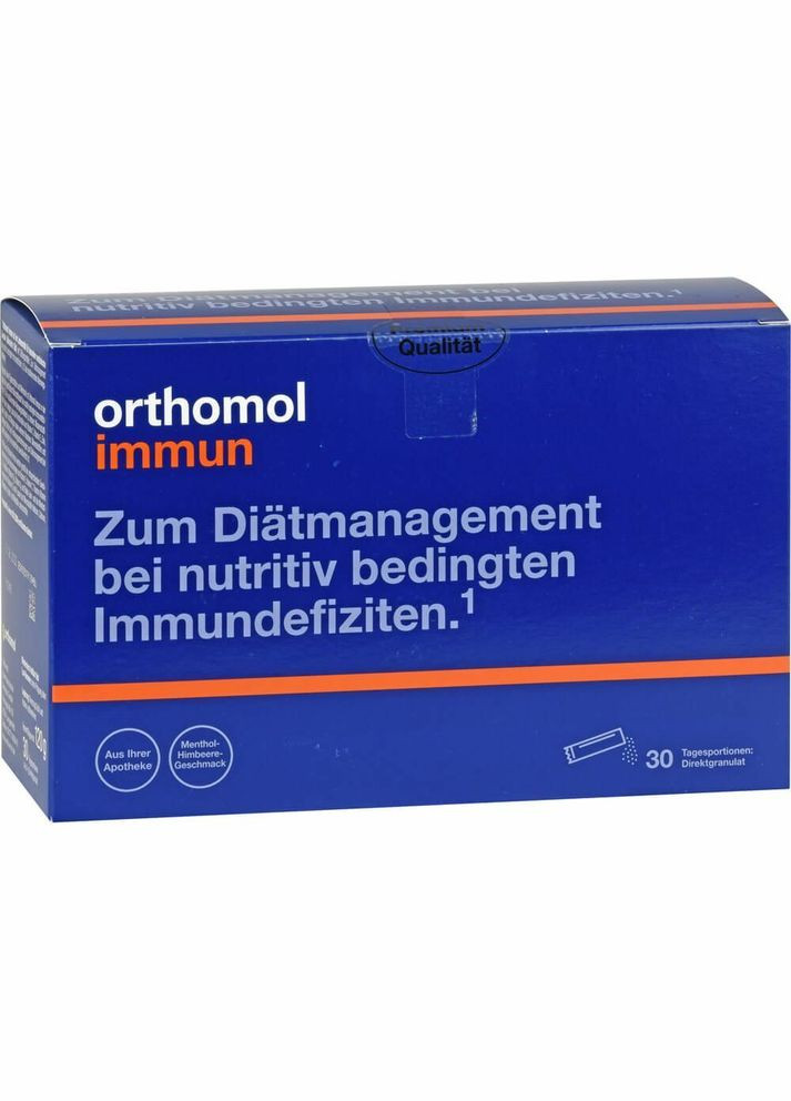 Вітаміни для відновлення та підтримки імунної системи Immun (гранули прямої дії зі смаком ментолу та малини на 30 днів) Orthomol (280265855)