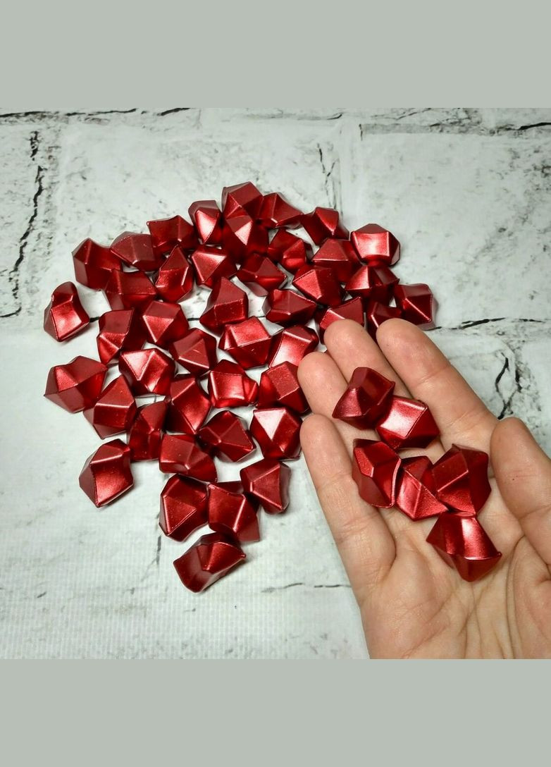 Кристали Лід колотий перламутр декоративний акрил 50 шт 2,2х1,8 см Червоний No Brand (327368035)