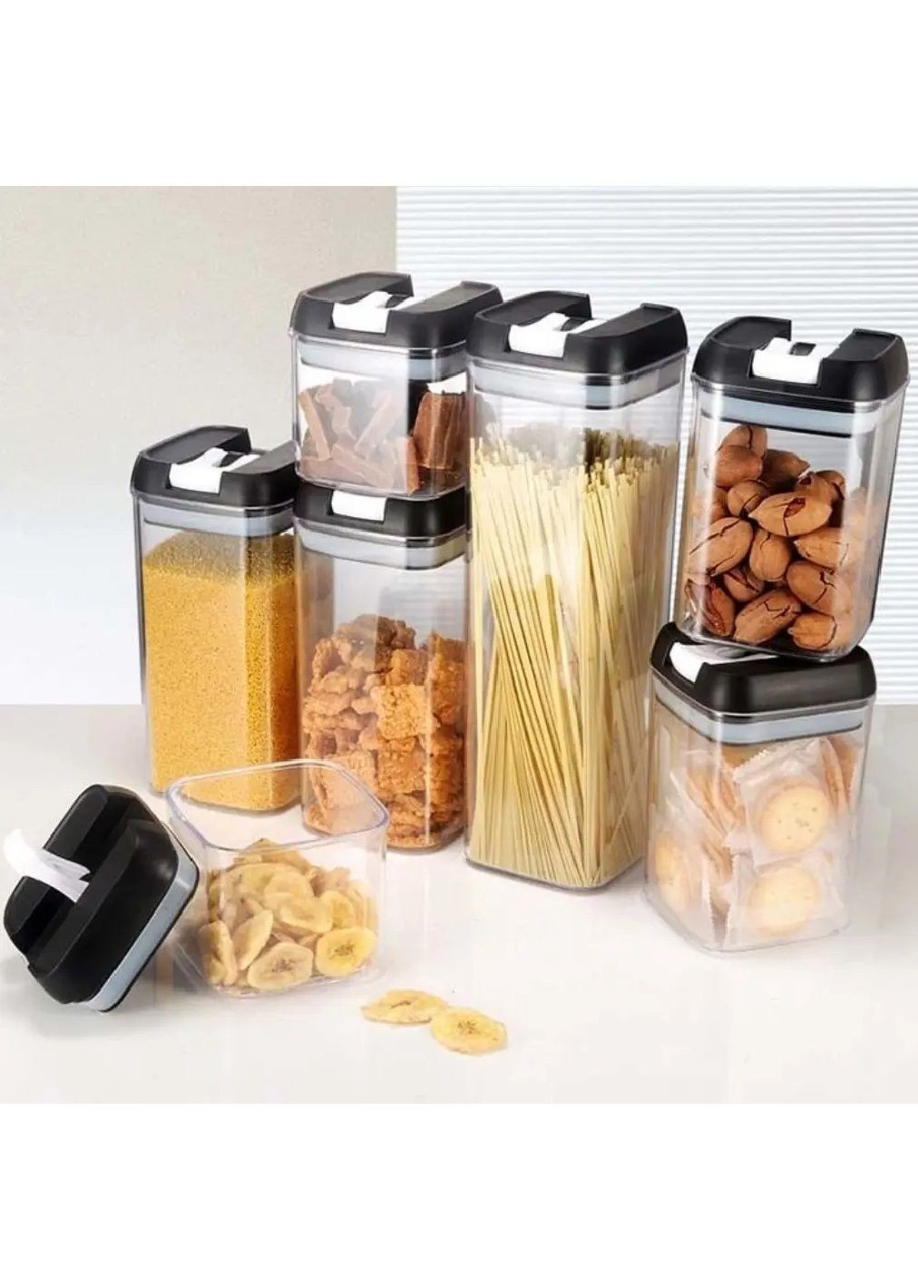 Комплект контейнерів ємностей боксів органайзерів різних розмірів для зберігання круп сипучих 7 штук (480906-Prob) Unbranded (347494922)