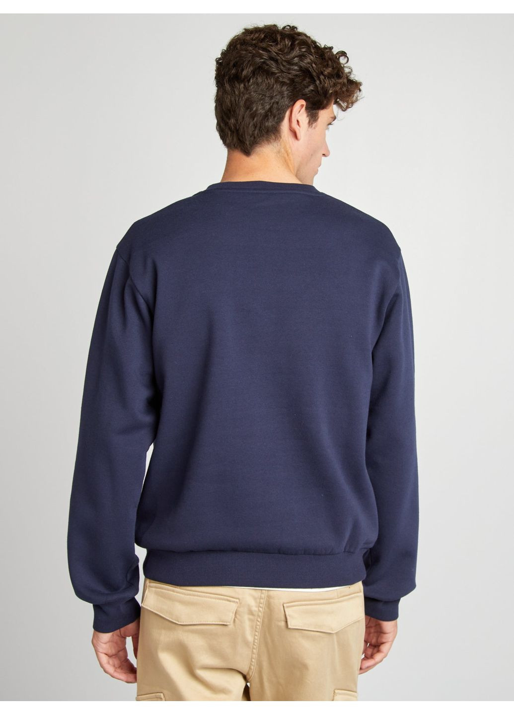 Темно-синій світшот фліс,темно-синій з принтом, Kiabi (360619988)