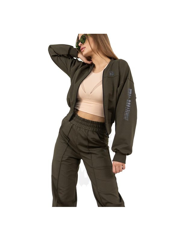 Женский бомбер на молнии A4 Хаки (06399623) TOTALFIT (296687414)
