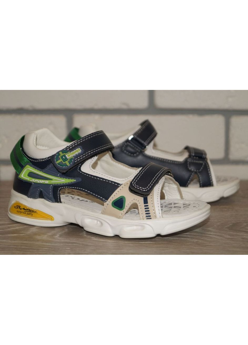 Сандалії для хлопчика із закритою п'ятою та відкритим носком темно-сині No Brand Y.Top (370378492)