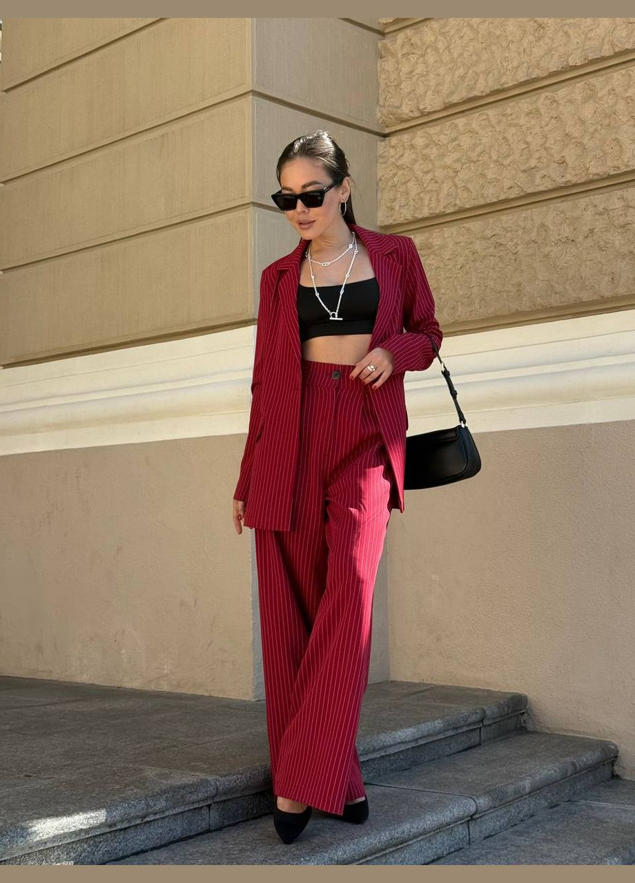 Жіночий бордовий костюм No Brand (341600889)