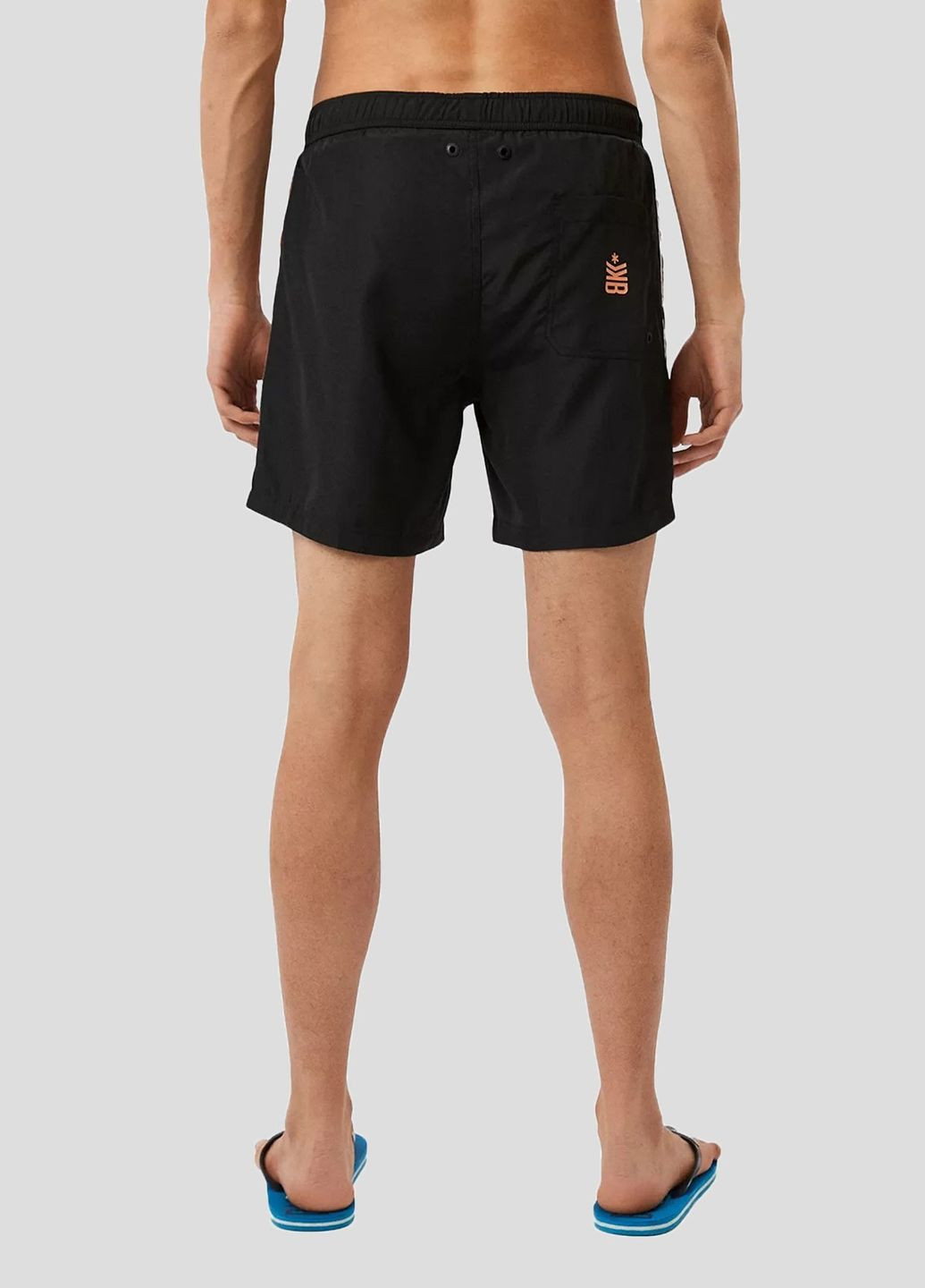 Черные пляжные шорты с брендированными лампасами Dirk Bikkembergs (292012572)