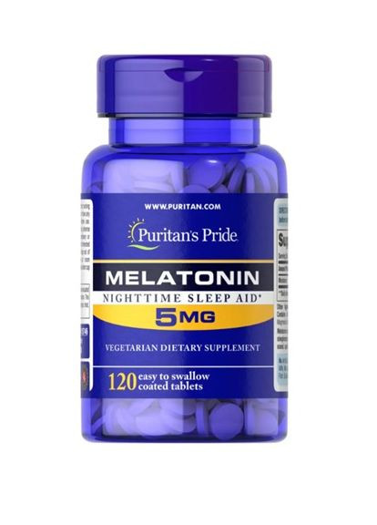 Мелатонін 5 мг Puritan's Melatonin 5 mg 120 tab Pride (290704334)