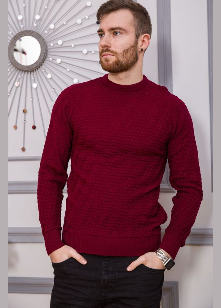 Бордовый зимний свитер мужской, цвет бордовый, Ager