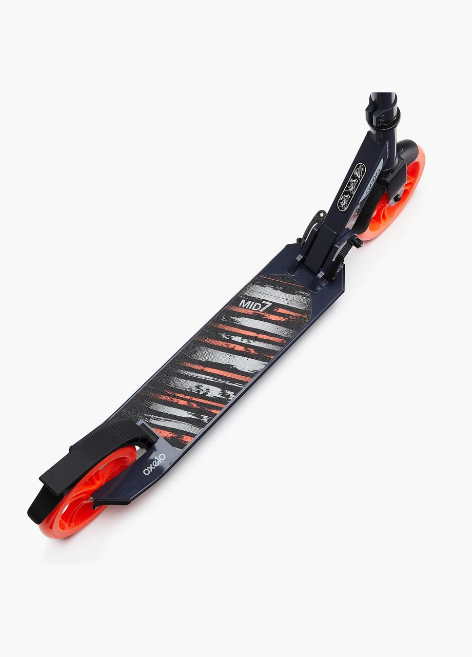 Самокат MID7 с подножкой синий/оранжевый. Oxelo (322238066)