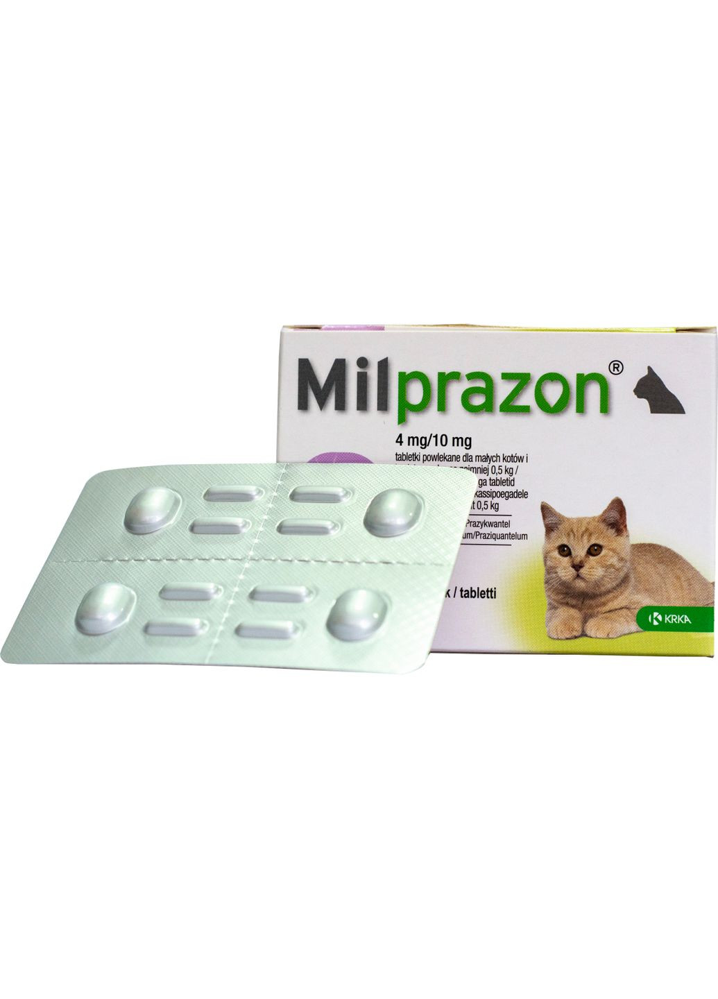 Таблетки для маленьких кішок і кошенят Мілпразон для лікування та профілактики гельмінтозів 4т 4 мг/10 мг KRKA (279561694)