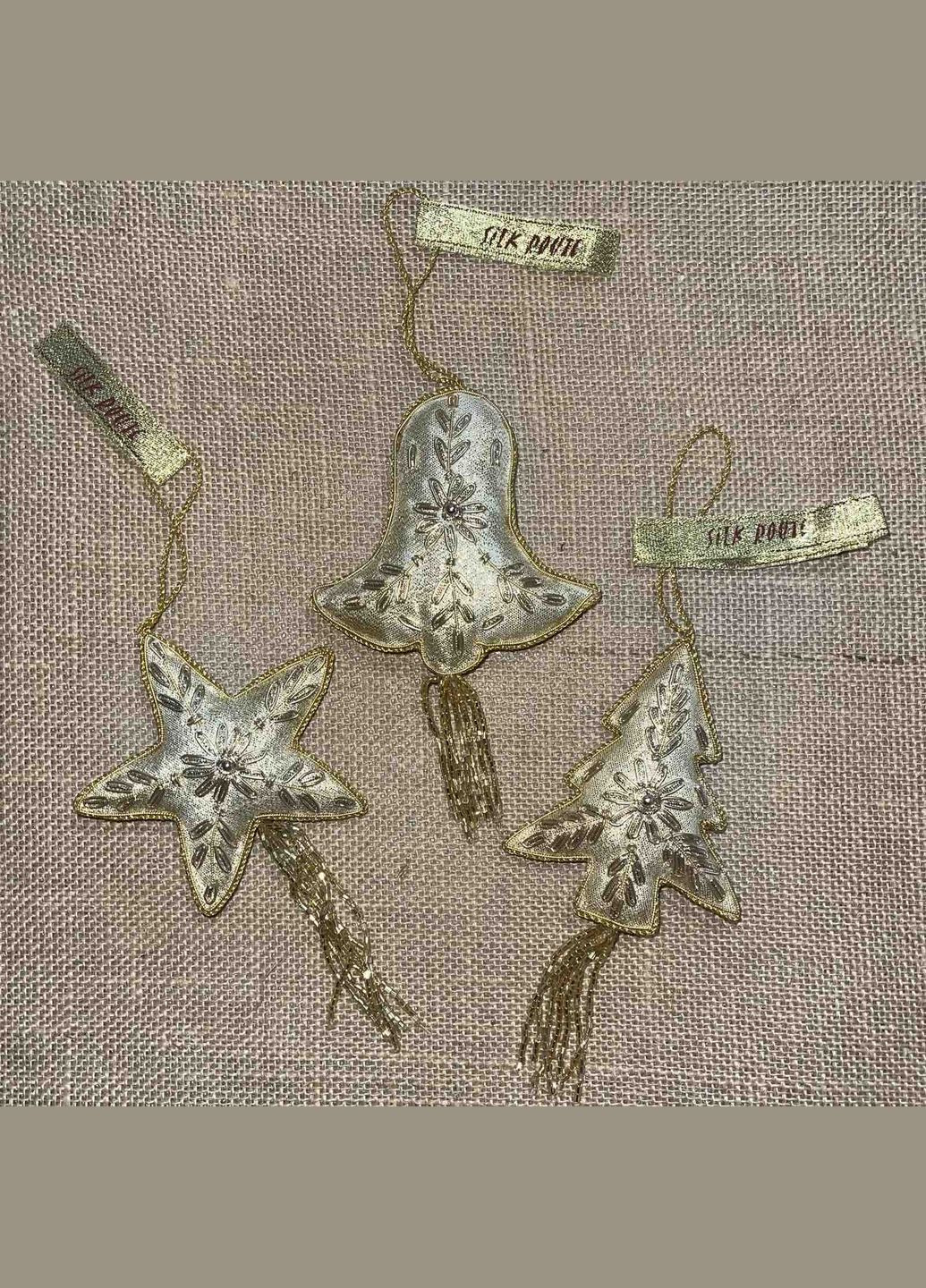 Ялинкова іграшка з магнітом Золота a-1196 Silk Route Зірка (313863040)